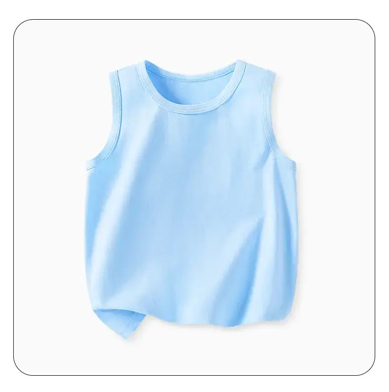 Children's Sleeveless T-Shirt Grey 1-5Yr Pure Cotton — feature 9