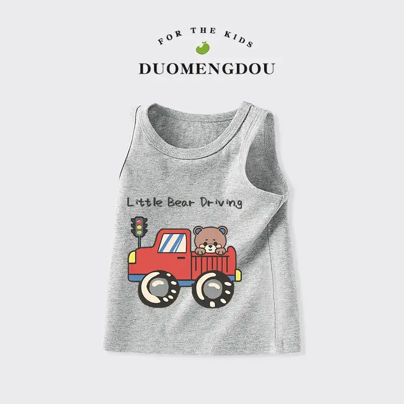 Children's Sleeveless T-Shirt Grey 1-5Yr Pure Cotton - Image 14