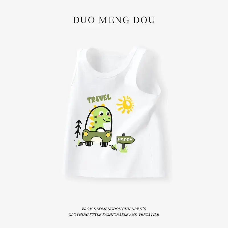 Children's Sleeveless T-Shirt Grey 1-5Yr Pure Cotton - Image 4