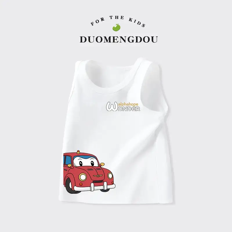 Children's Sleeveless T-Shirt Grey 1-5Yr Pure Cotton - Image 6