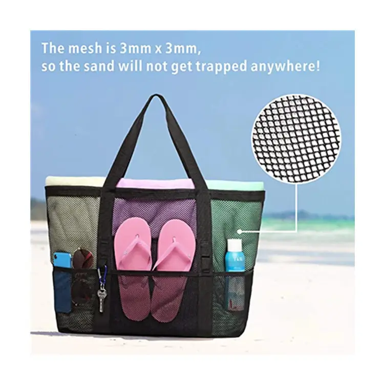 Cross-Body Mesh Beach Bag Large Capacity Multi-Use Travel Bag - Image 28