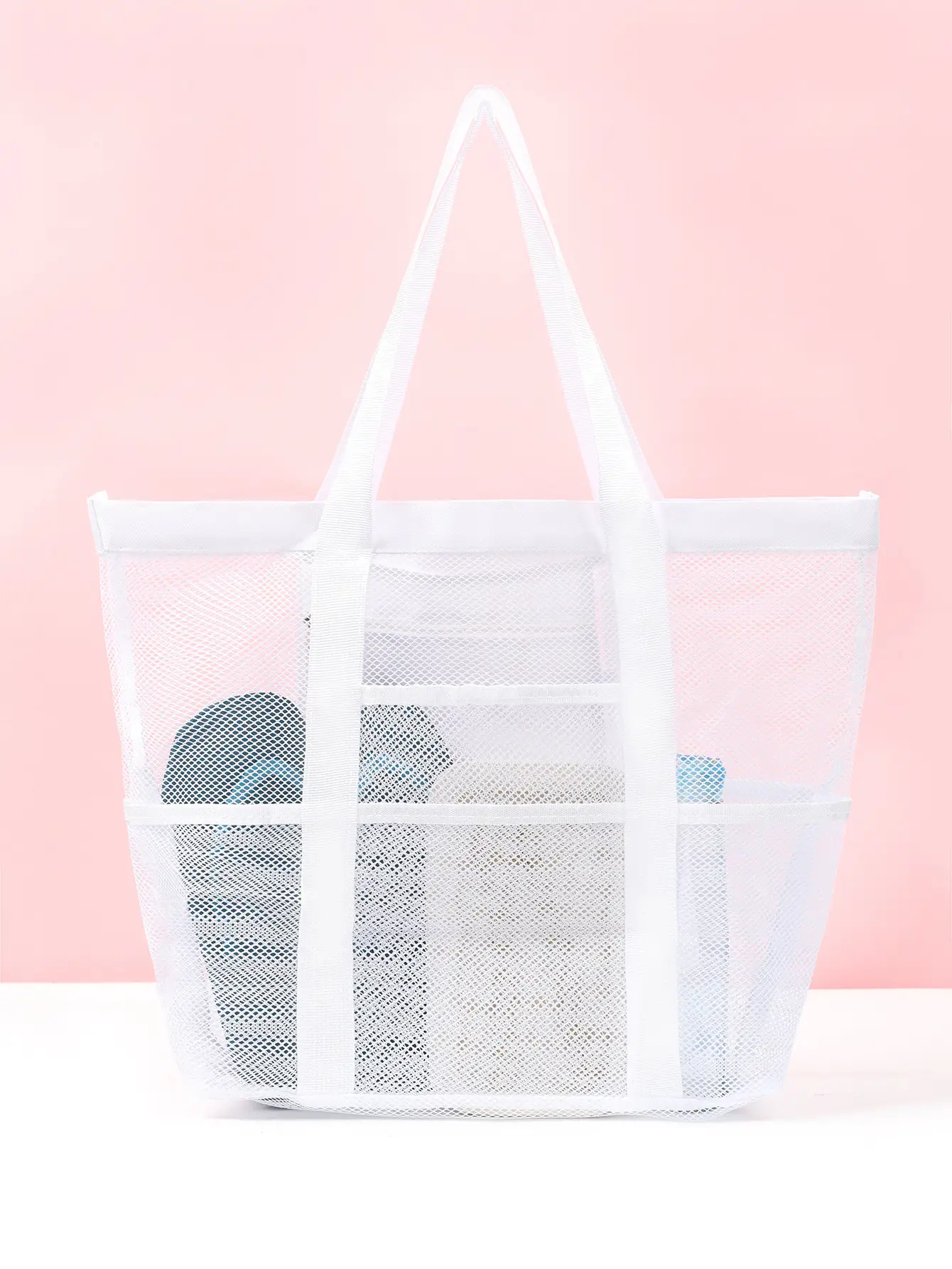 Cross-Body Mesh Beach Bag Large Capacity Multi-Use Travel Bag — feature 24