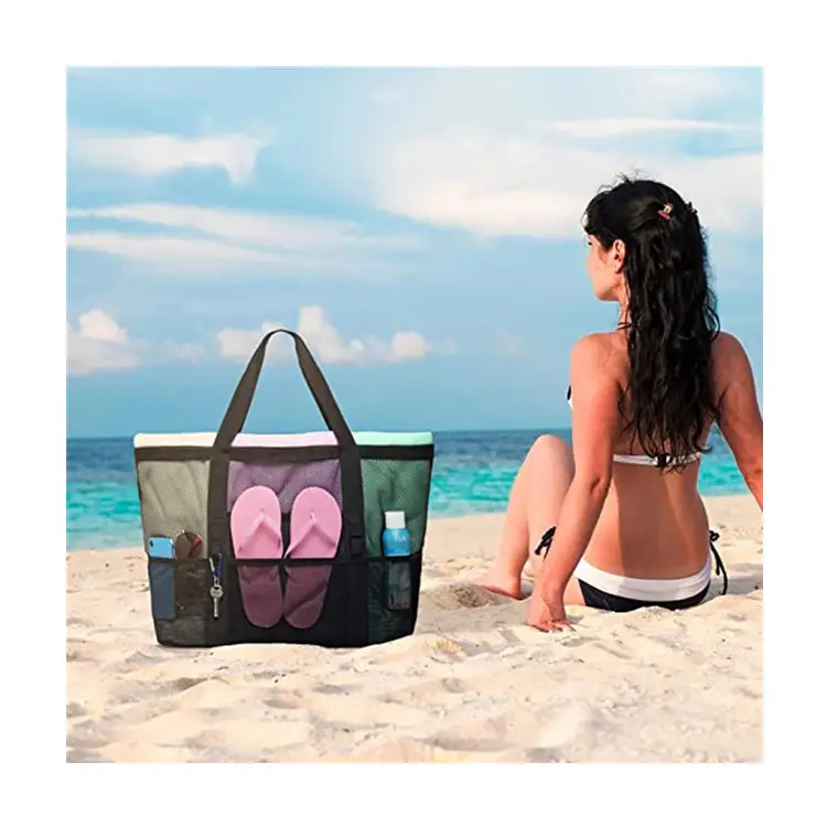 Cross-Body Mesh Beach Bag Large Capacity Multi-Use Travel Bag — feature 4