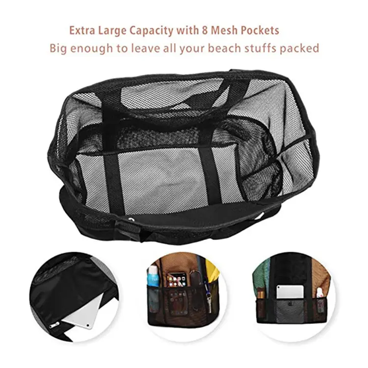 Cross-Body Mesh Beach Bag Large Capacity Multi-Use Travel Bag — feature 8