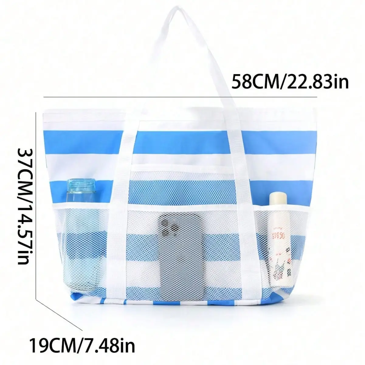 Cross-Body Mesh Beach Bag Large Capacity Multi-Use Travel Bag - Image 20