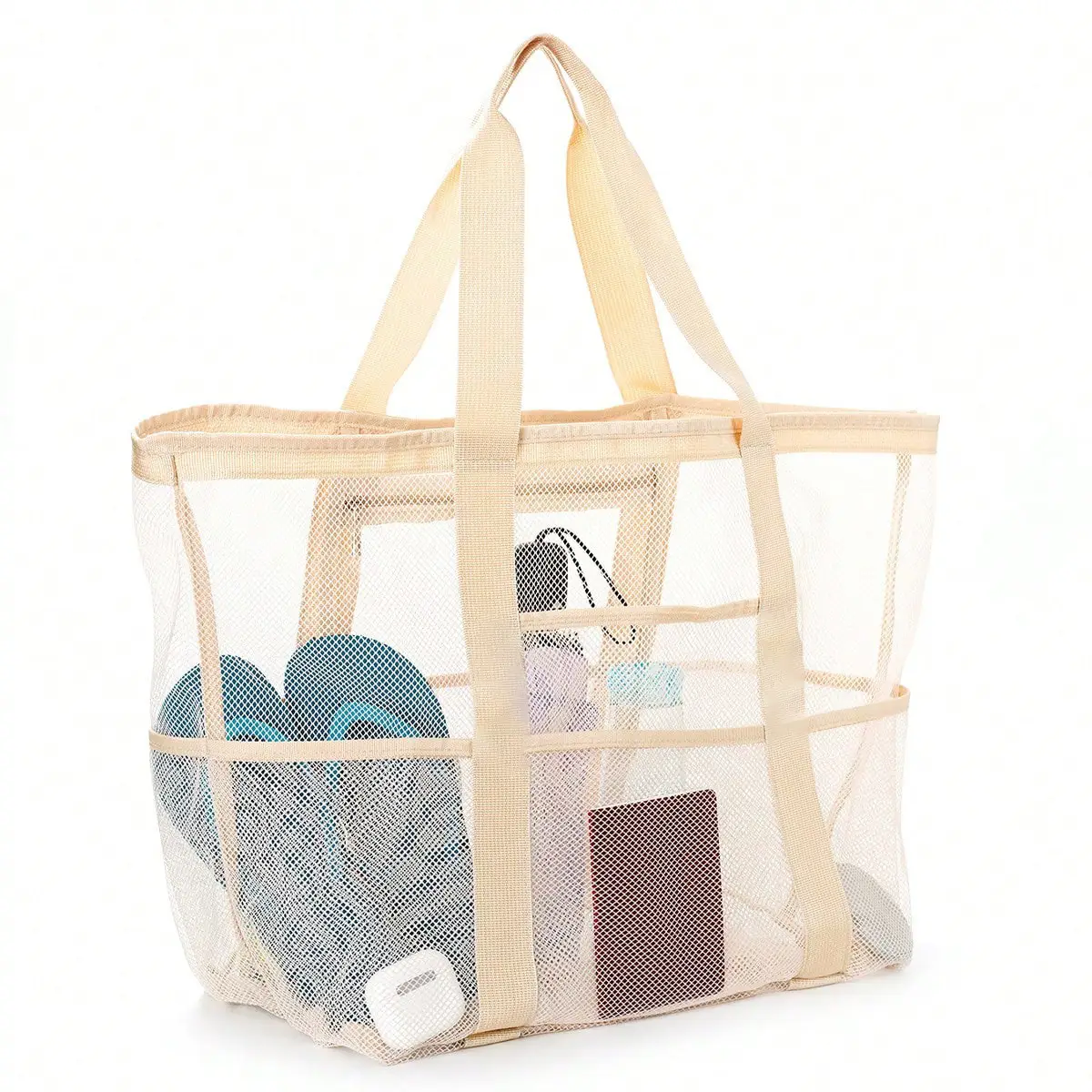 Cross-Body Mesh Beach Bag Large Capacity Multi-Use Travel Bag - Image 6