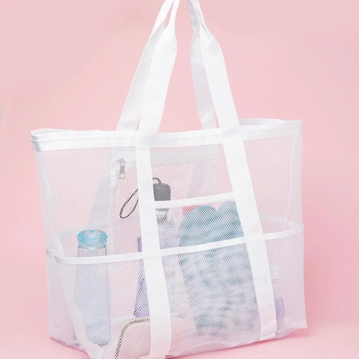 Cross-Body Mesh Beach Bag Large Capacity Multi-Use Travel Bag - Image 8
