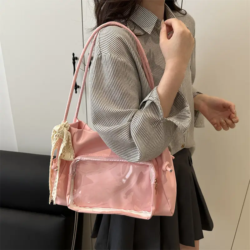 Japanese Ins Cute Transparent Princess Bag with Silk Scarf - Image 5