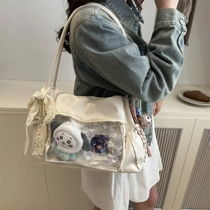 Japanese Ins Cute Transparent Princess Bag with Silk Scarf - Image 6