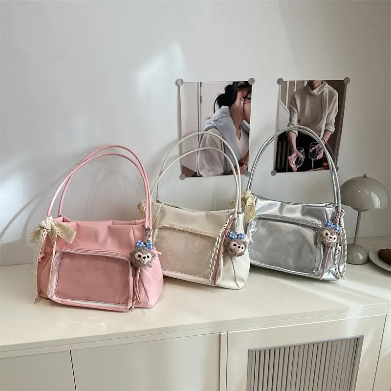 Japanese Ins Cute Transparent Princess Bag with Silk Scarf - Image 7