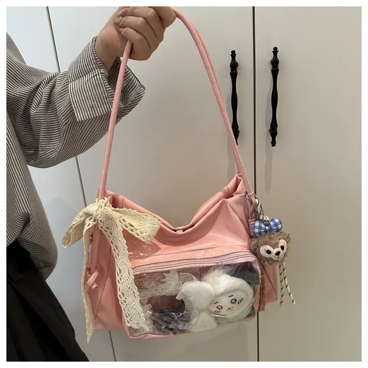 Japanese Ins Cute Transparent Princess Bag with Silk Scarf — feature 11