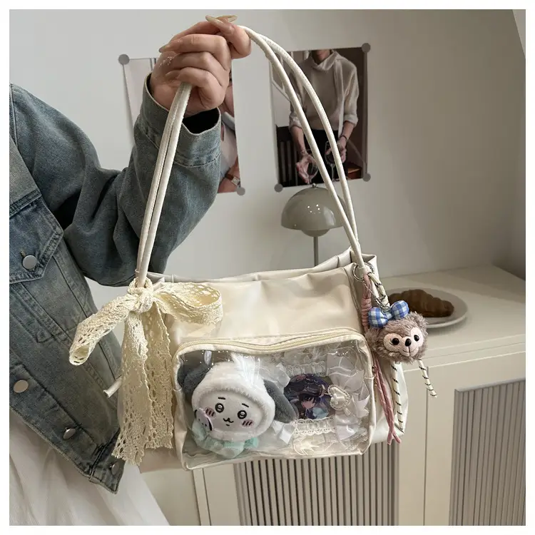 Japanese Ins Cute Transparent Princess Bag with Silk Scarf — feature 14