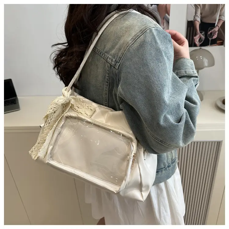 Japanese Ins Cute Transparent Princess Bag with Silk Scarf — feature 17