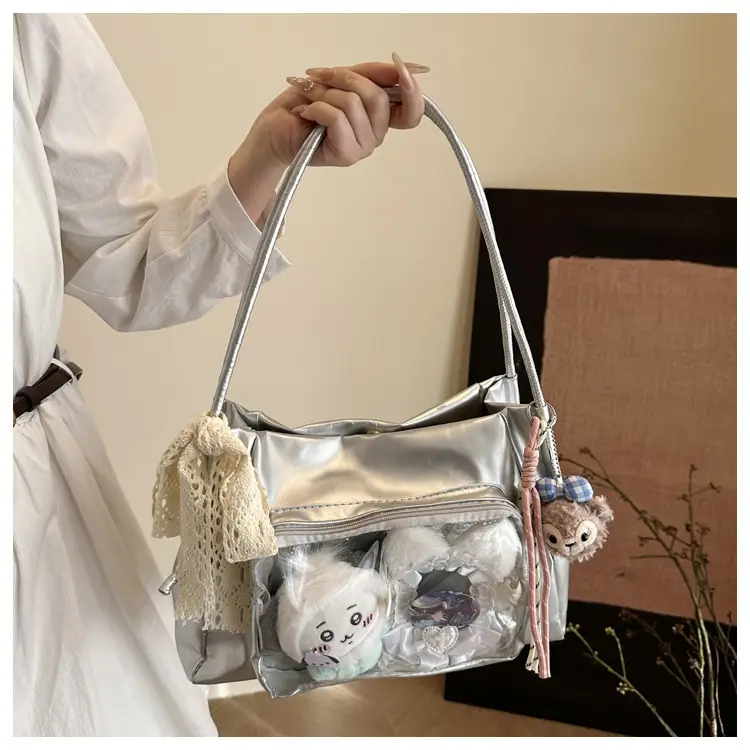 Japanese Ins Cute Transparent Princess Bag with Silk Scarf — feature 18