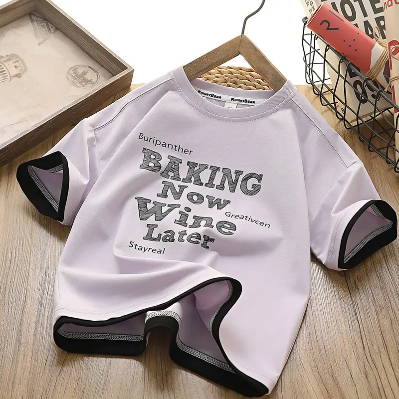 Kids White Baking Wine Latel T-Shirt Medium Large