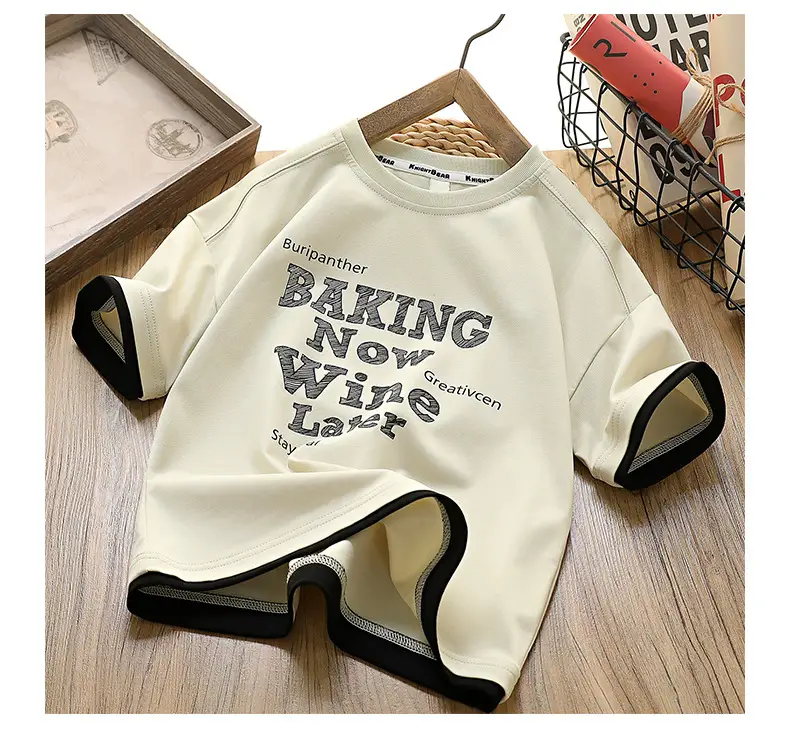 Kids White Baking Wine Latel T-Shirt Medium Large — feature 17