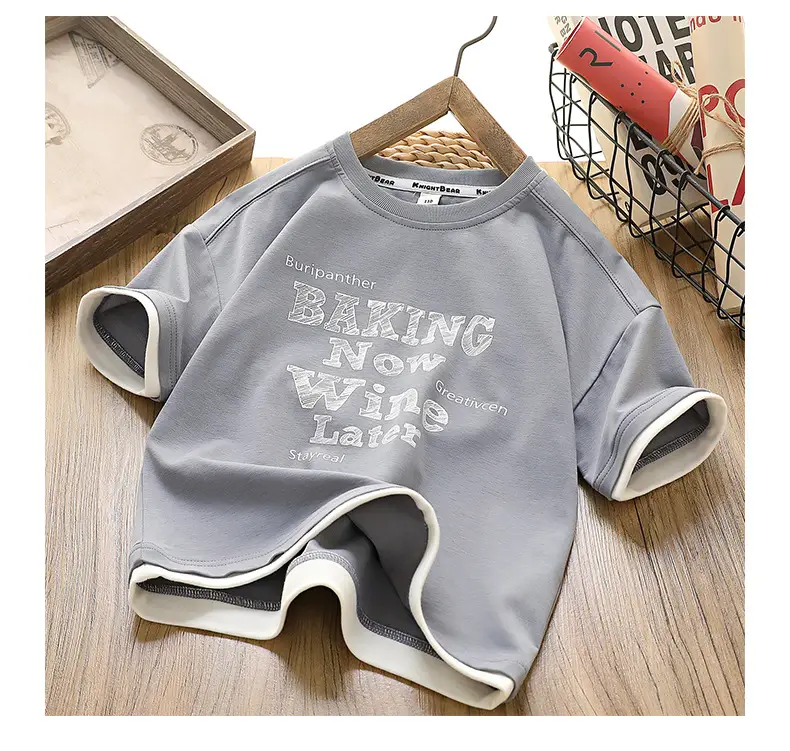 Kids White Baking Wine Latel T-Shirt Medium Large — feature 18