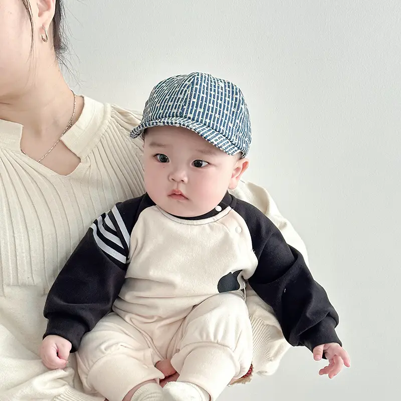 Korean Style Retro Striped Baby Cap for Boys Girls Spring Autumn Sunshade - Image 4