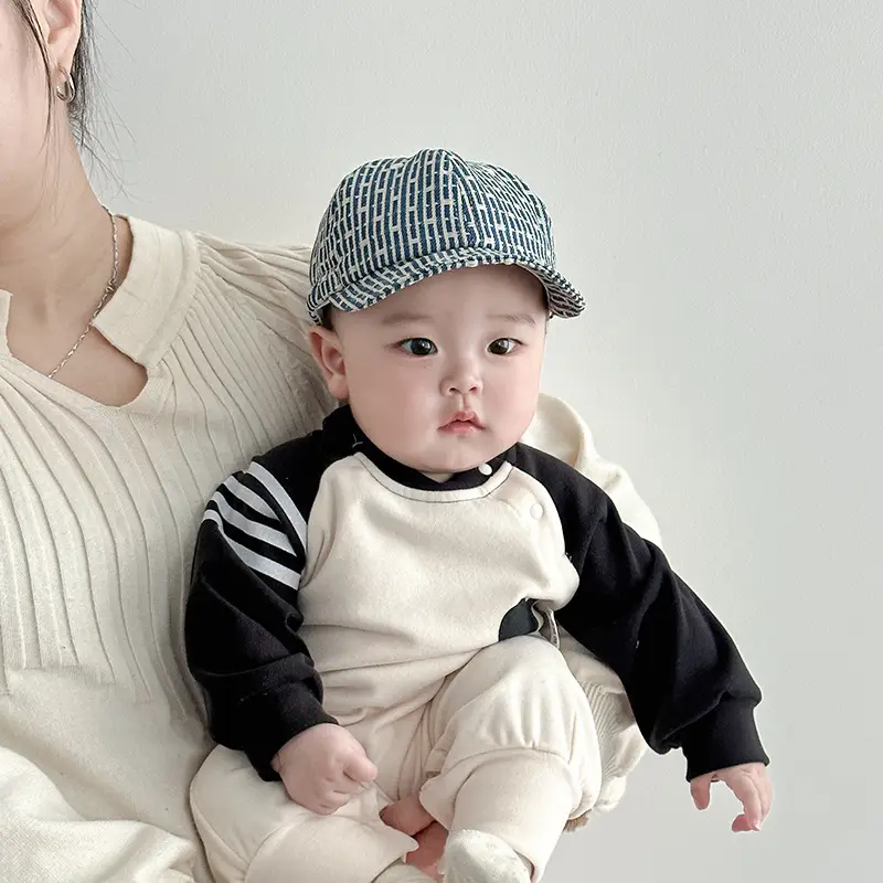 Korean Style Retro Striped Baby Cap for Boys Girls Spring Autumn Sunshade - Image 5