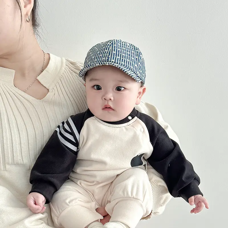 Korean Style Retro Striped Baby Cap for Boys Girls Spring Autumn Sunshade - Image 6