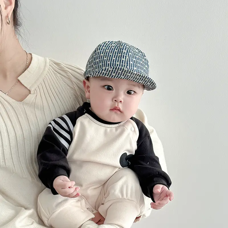 Korean Style Retro Striped Baby Cap for Boys Girls Spring Autumn Sunshade - Image 7