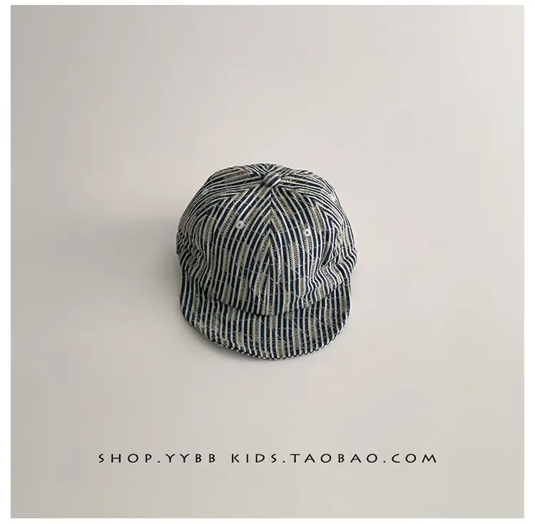 Korean Style Retro Striped Baby Cap for Boys Girls Spring Autumn Sunshade — feature 12