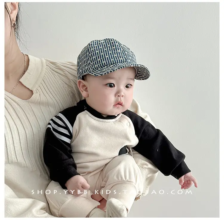 Korean Style Retro Striped Baby Cap for Boys Girls Spring Autumn Sunshade — feature 5