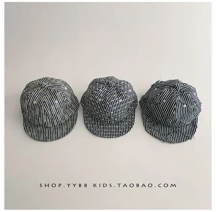 Korean Style Retro Striped Baby Cap for Boys Girls Spring Autumn Sunshade — feature 8