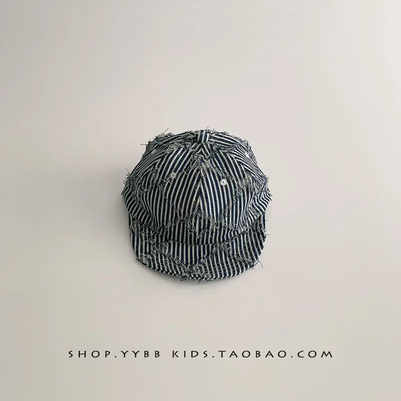 Korean Style Retro Striped Baby Cap for Boys Girls Spring Autumn Sunshade - Image 3