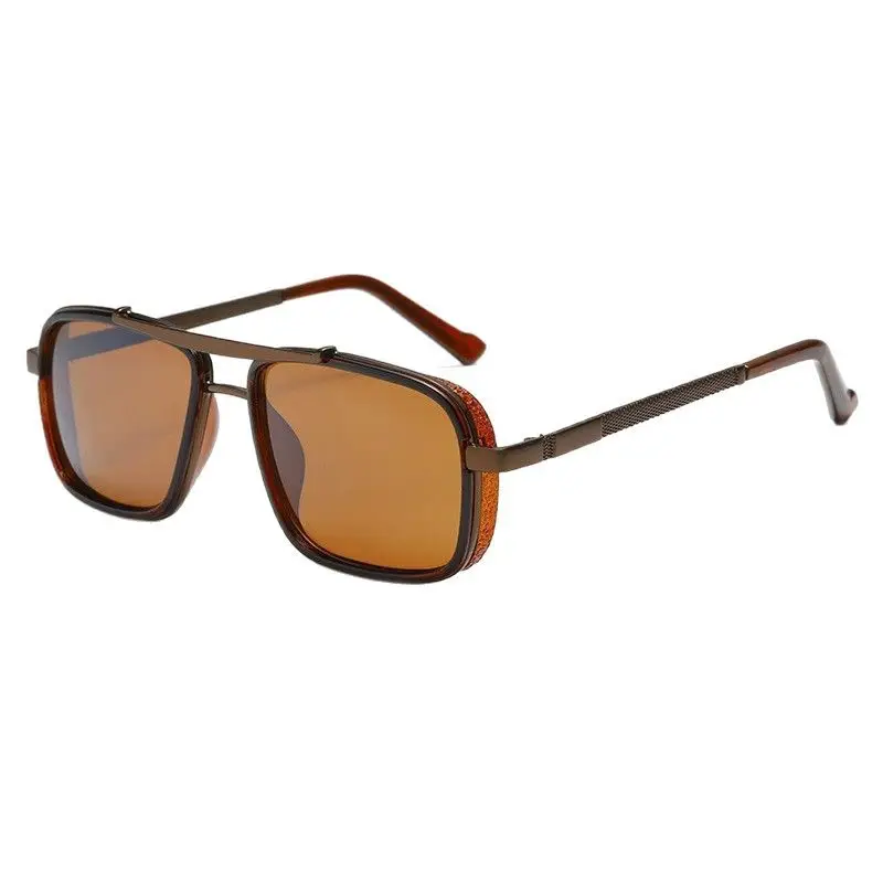Men Metal Square Sunglasses Cycling Fishing Outdoor