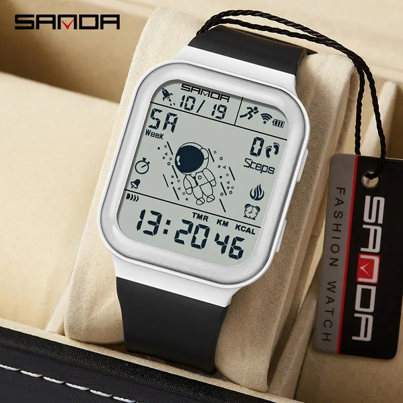 Sanda Black Digital Sport Watch with GPS & Water Resistant - Image 9