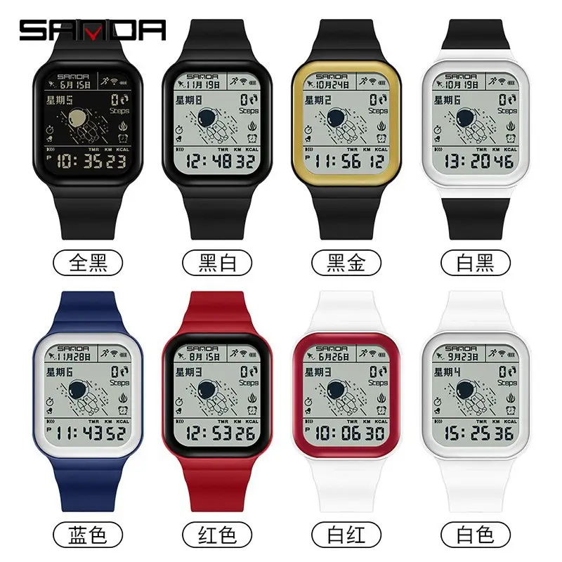 Sanda Black Digital Sport Watch with GPS & Water Resistant - Image 10