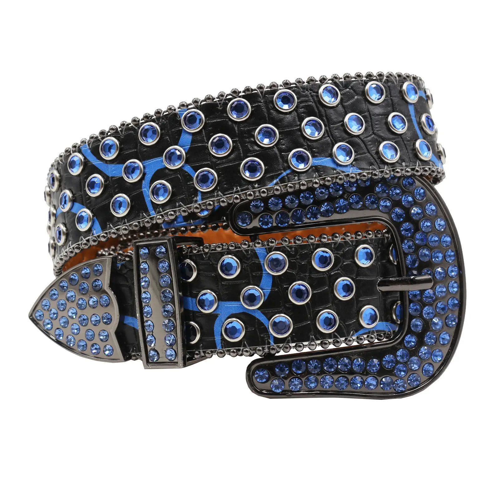 Printed Rhinestone Punk Belt for Women Men - Image 7