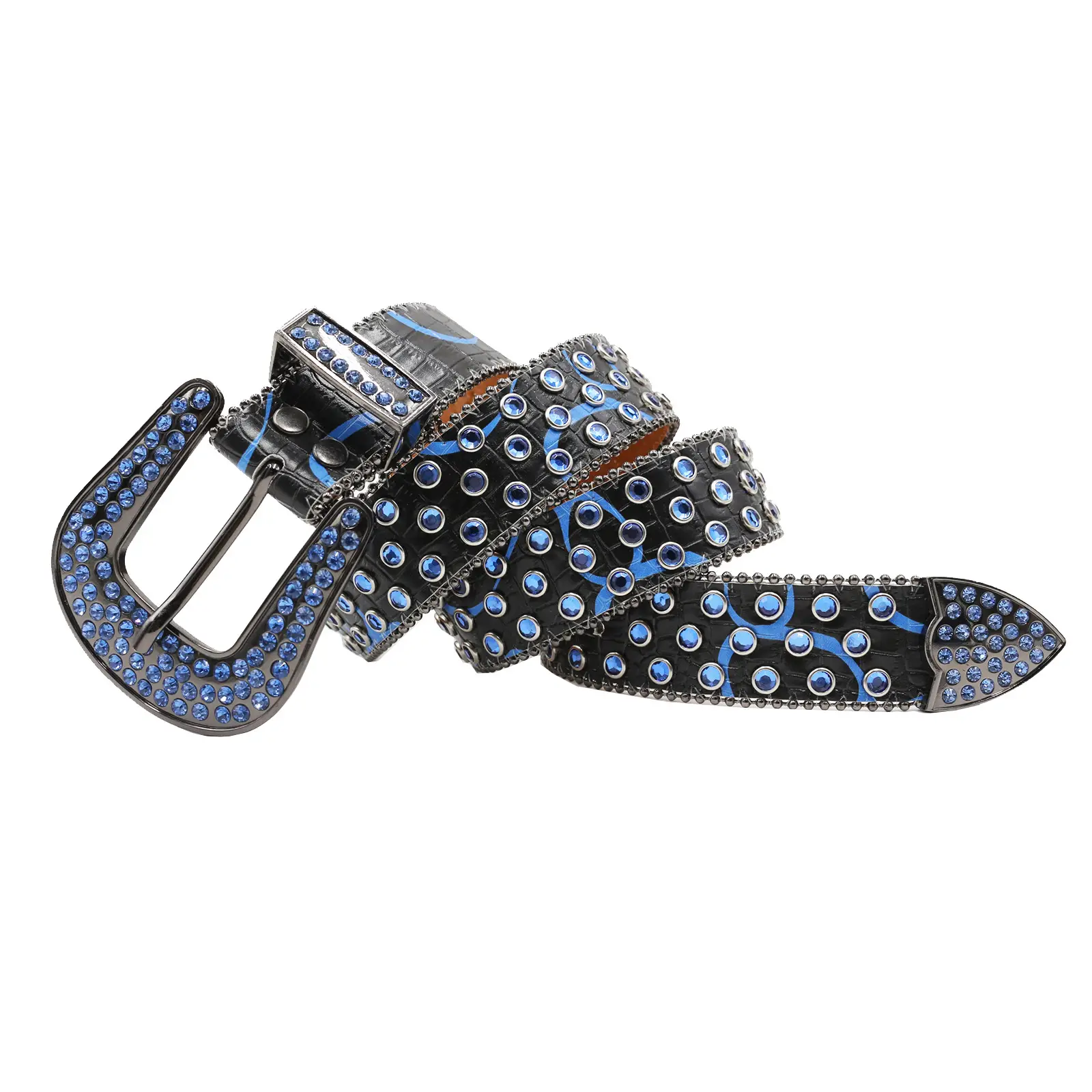 Printed Rhinestone Punk Belt for Women Men - Image 8