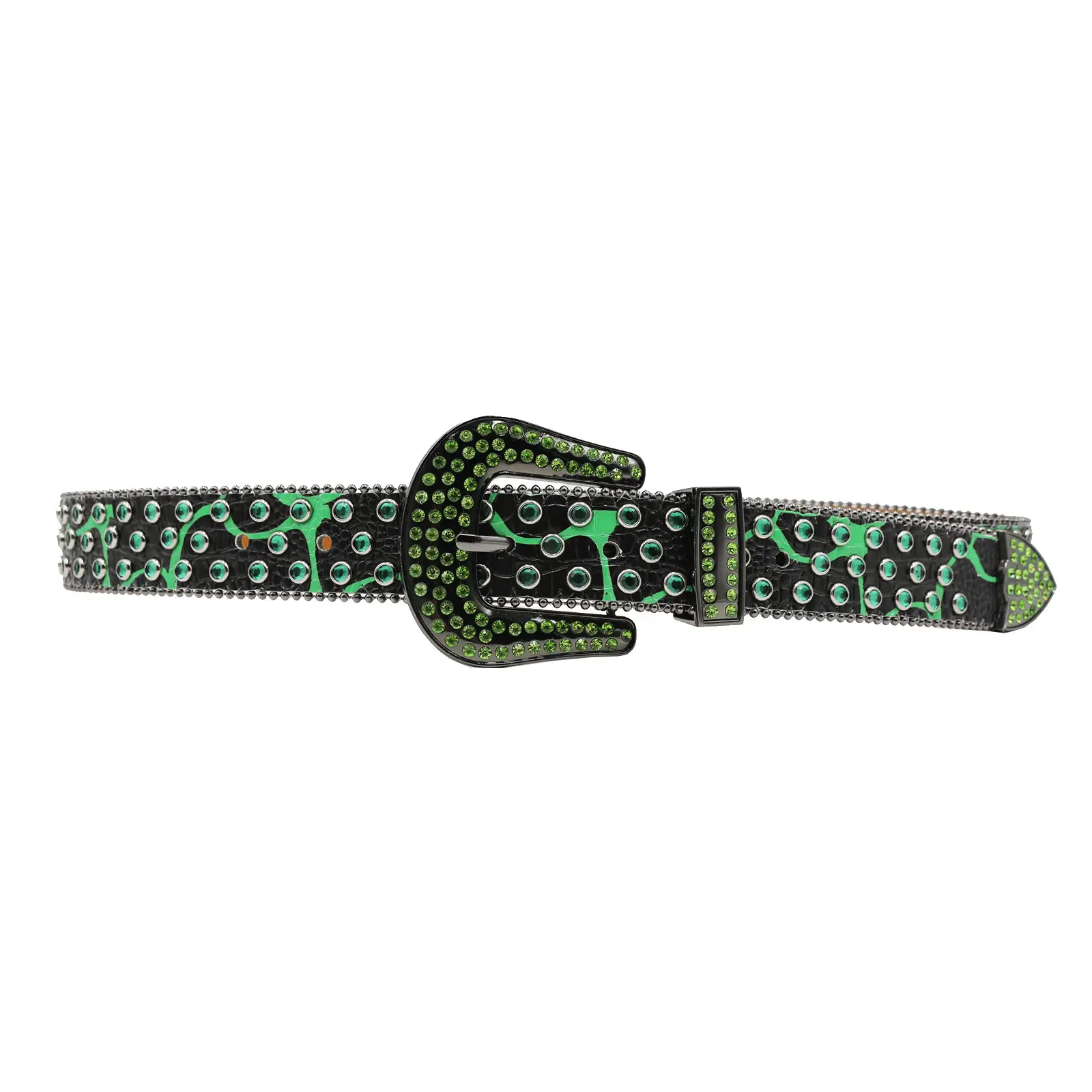 Printed Rhinestone Punk Belt for Women Men — feature 10