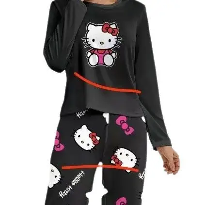 Sanrio HelloKitty Women's Pink Pajamas Spring Autumn New Design