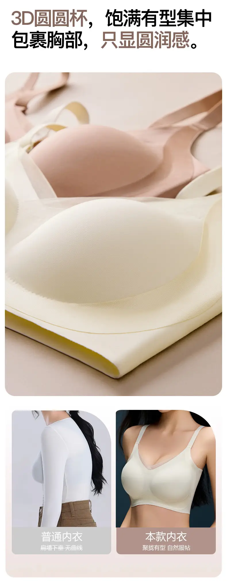 Traceless Glazy Bra Women's Anti-Sagging Upper Bra — feature 7
