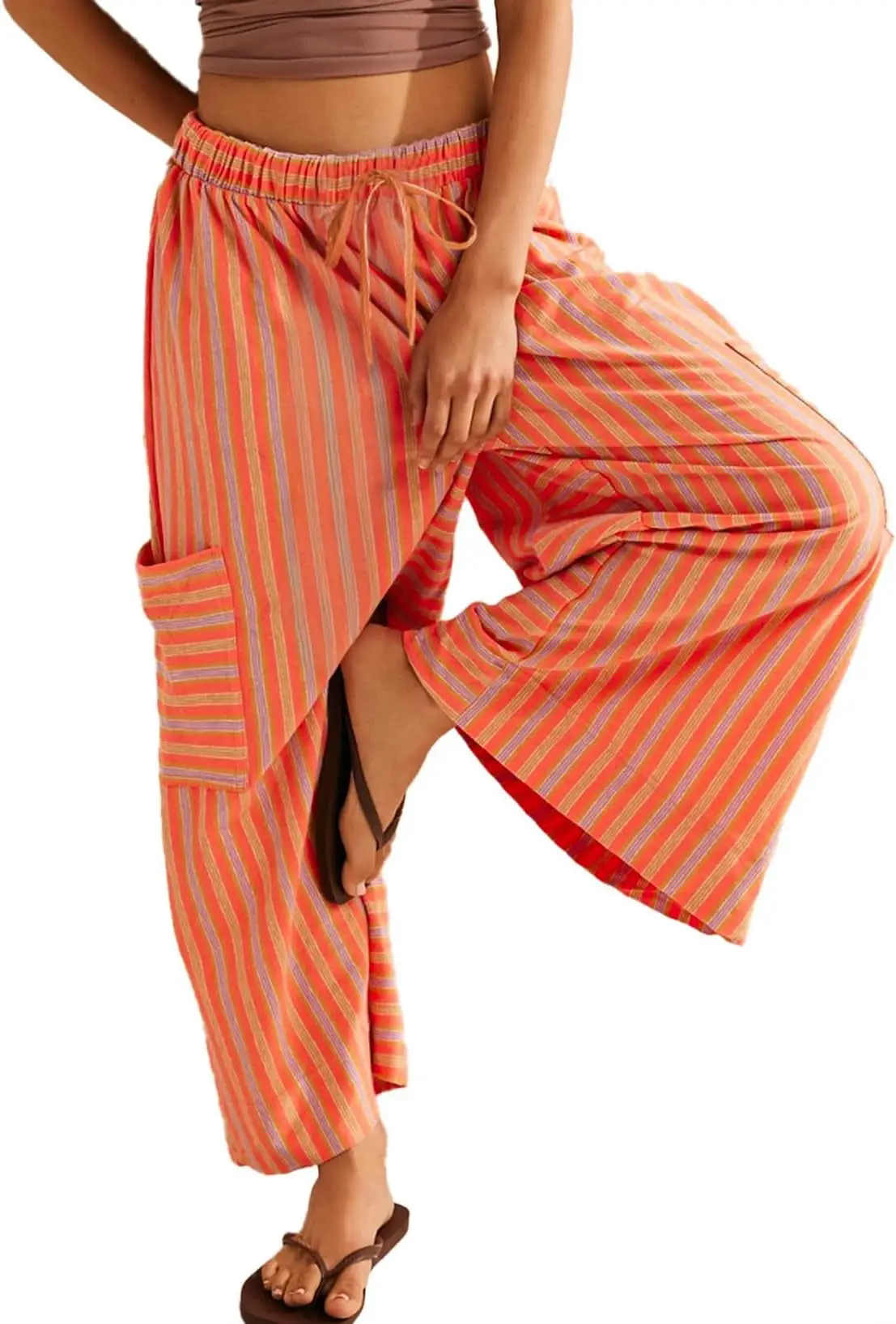 Women Striped Loose Fit Pants Casual Winter Wear — feature 27
