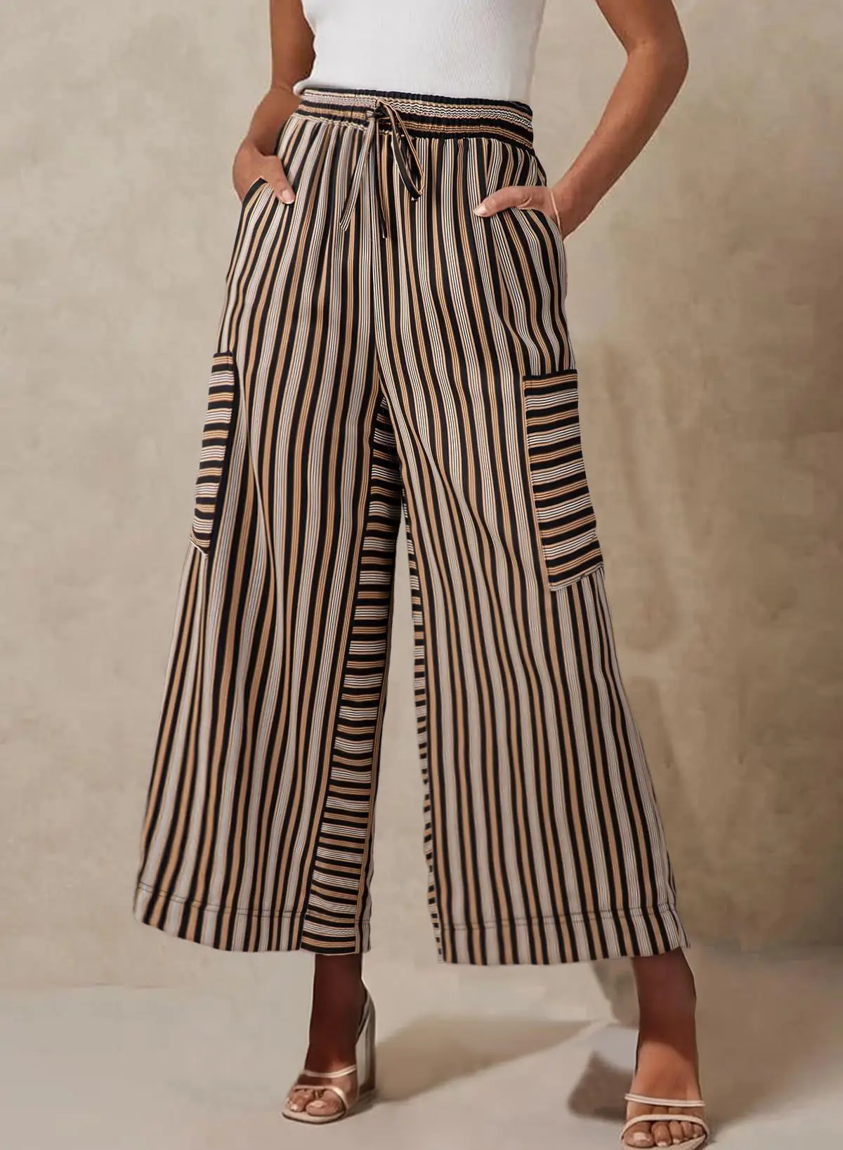 Women Striped Loose Fit Pants Casual Winter Wear — feature 32