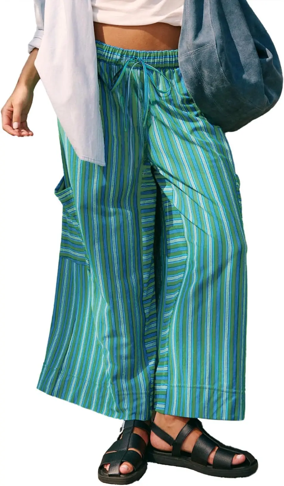 Women Striped Loose Fit Pants Casual Winter Wear — feature 33