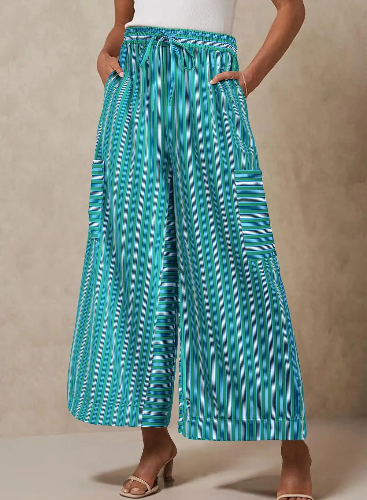 Women Striped Loose Fit Pants Casual Winter Wear — feature 35