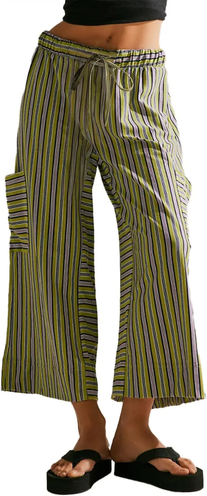 Women Striped Loose Fit Pants Casual Winter Wear — feature 36