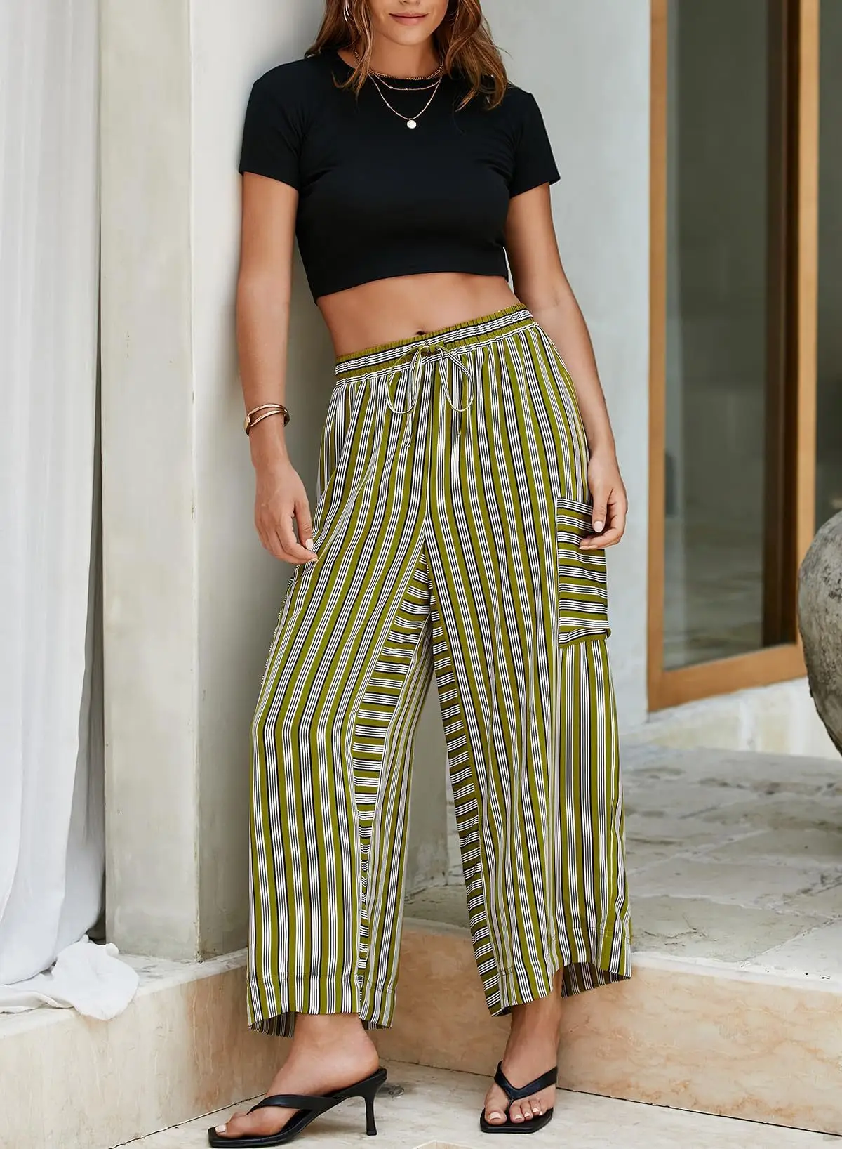 Women Striped Loose Fit Pants Casual Winter Wear — feature 39