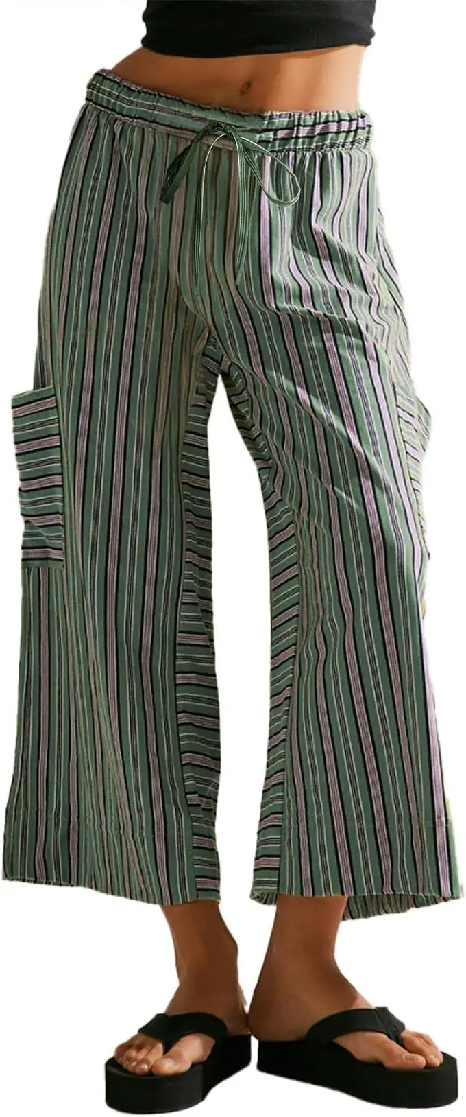 Women Striped Loose Fit Pants Casual Winter Wear — feature 45