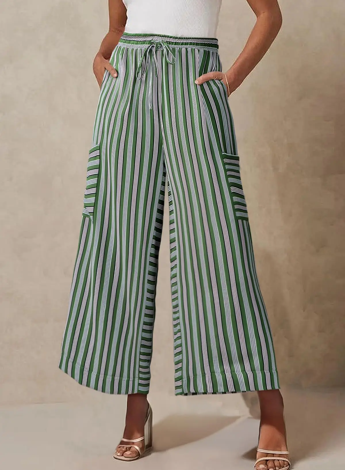 Women Striped Loose Fit Pants Casual Winter Wear — feature 47