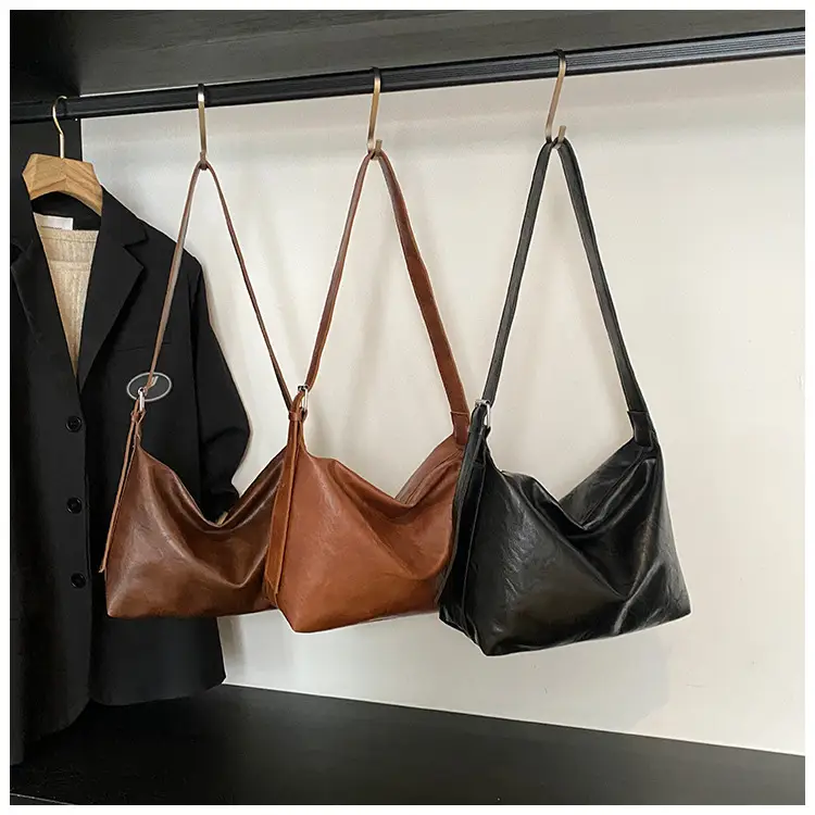 Women's Brown Leather Shoulder Bag Large Capacity 2025 - Image 7