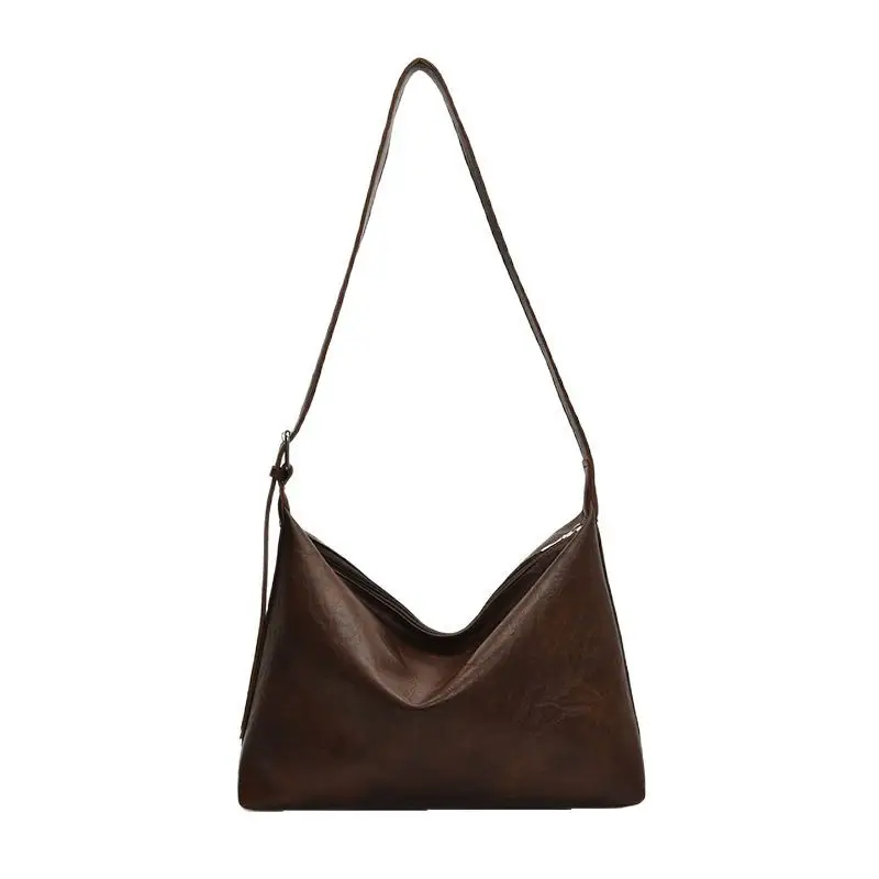 Women's Brown Leather Shoulder Bag Large Capacity 2025 - Image 8