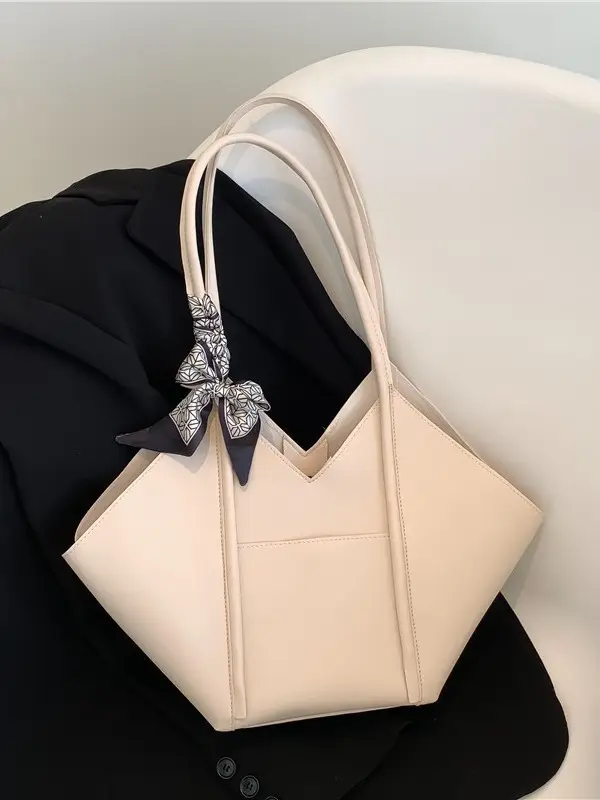 Women's Large Capacity Embroidered Bow Shoulder Bag - Image 4