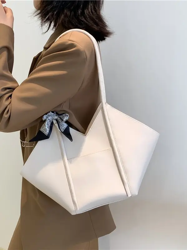 Women's Large Capacity Embroidered Bow Shoulder Bag - Image 5
