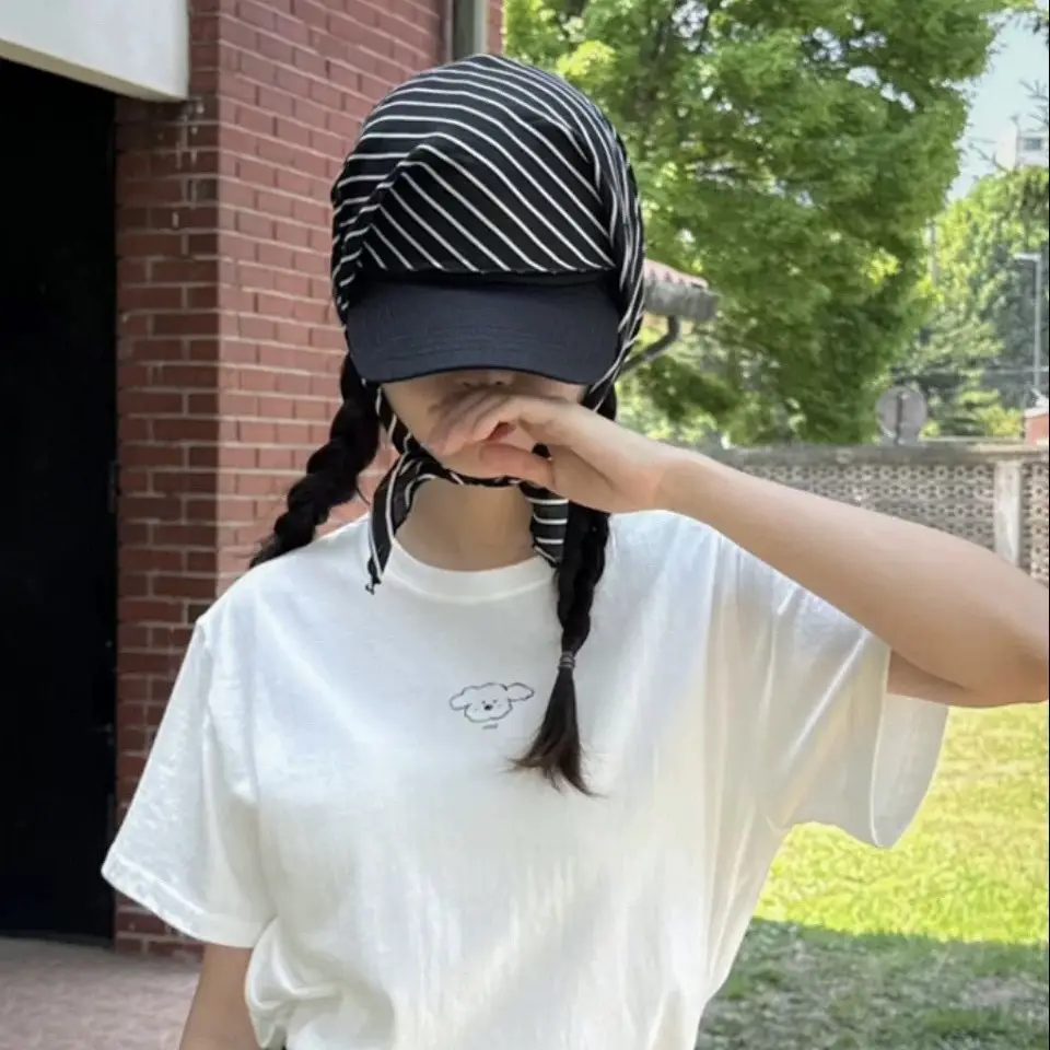 Women Baseball Cap Striped Duck Tongue Hot Summer - Image 5